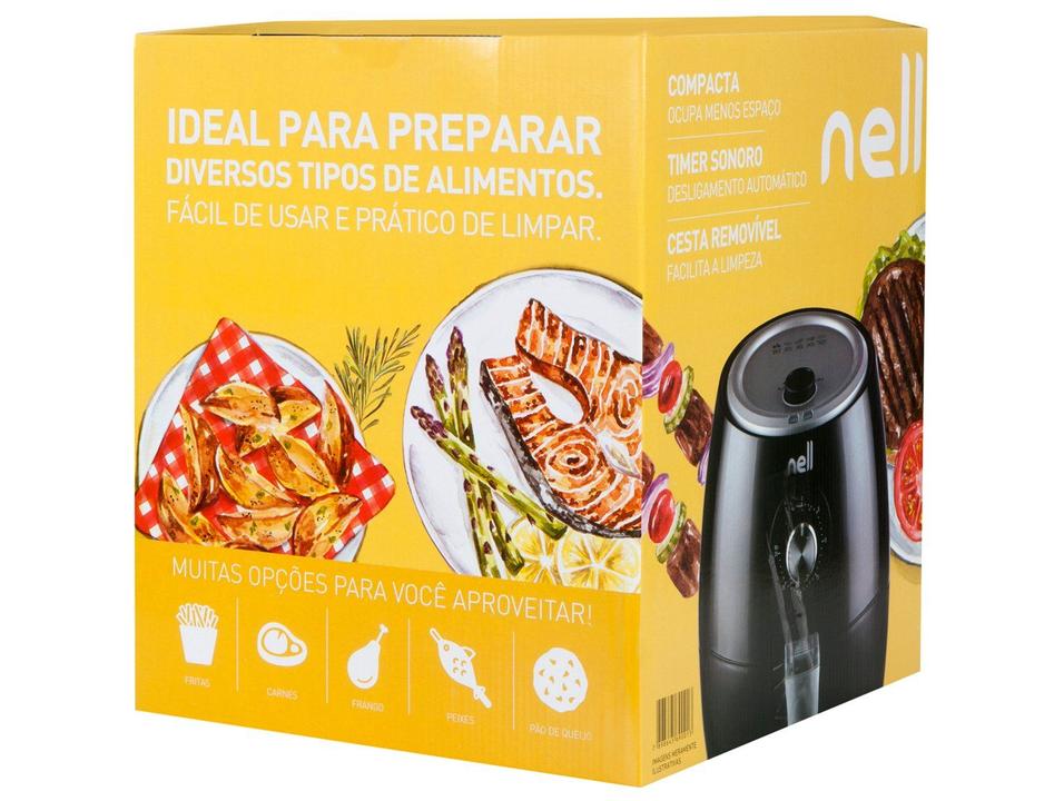 Fritadeira Elétrica sem Óleo/Air Fryer Nell Smart Preta 2,4L com Timer - 12