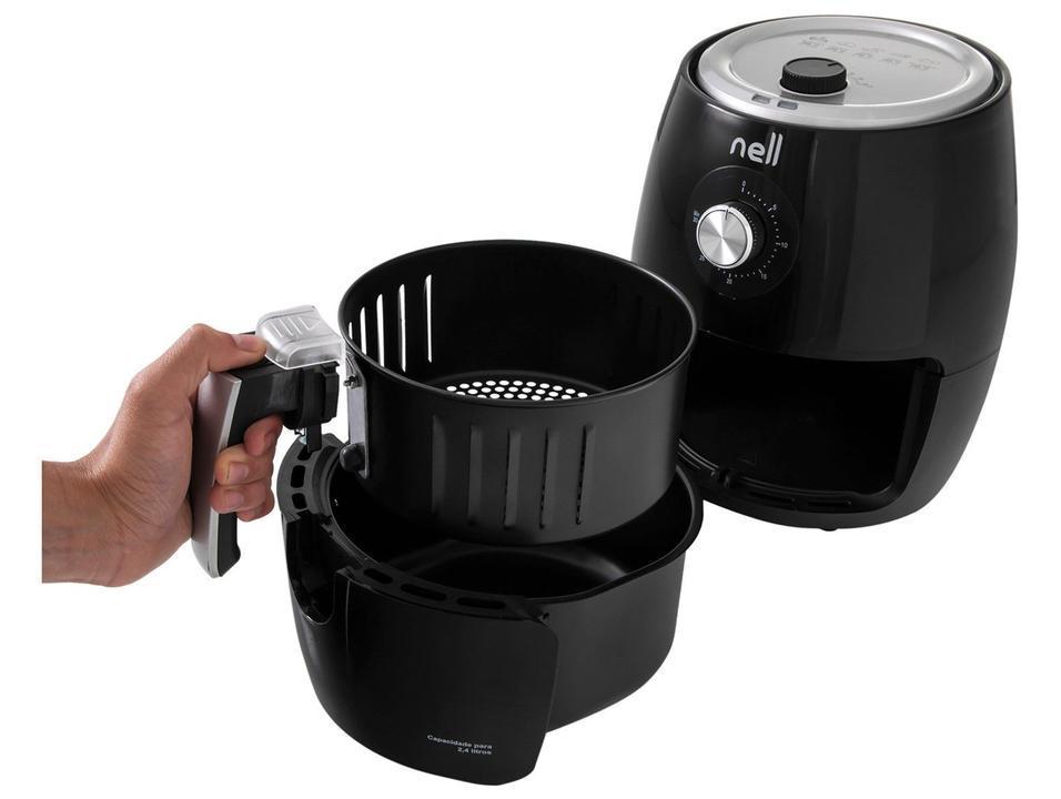 Fritadeira Elétrica sem Óleo/Air Fryer Nell Smart Preta 2,4L com Timer - 5