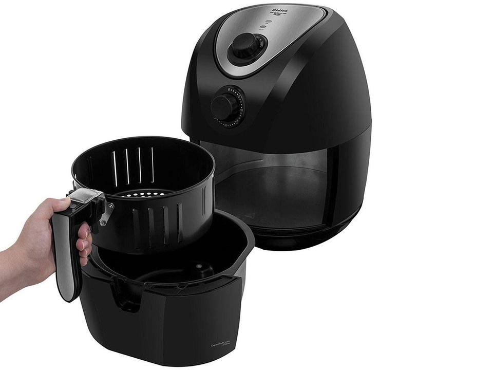 Fritadeira Elétrica Sem Óleo/Air Fryer Philco Air Fry Saúde Preta 4,4L com Timer - 6