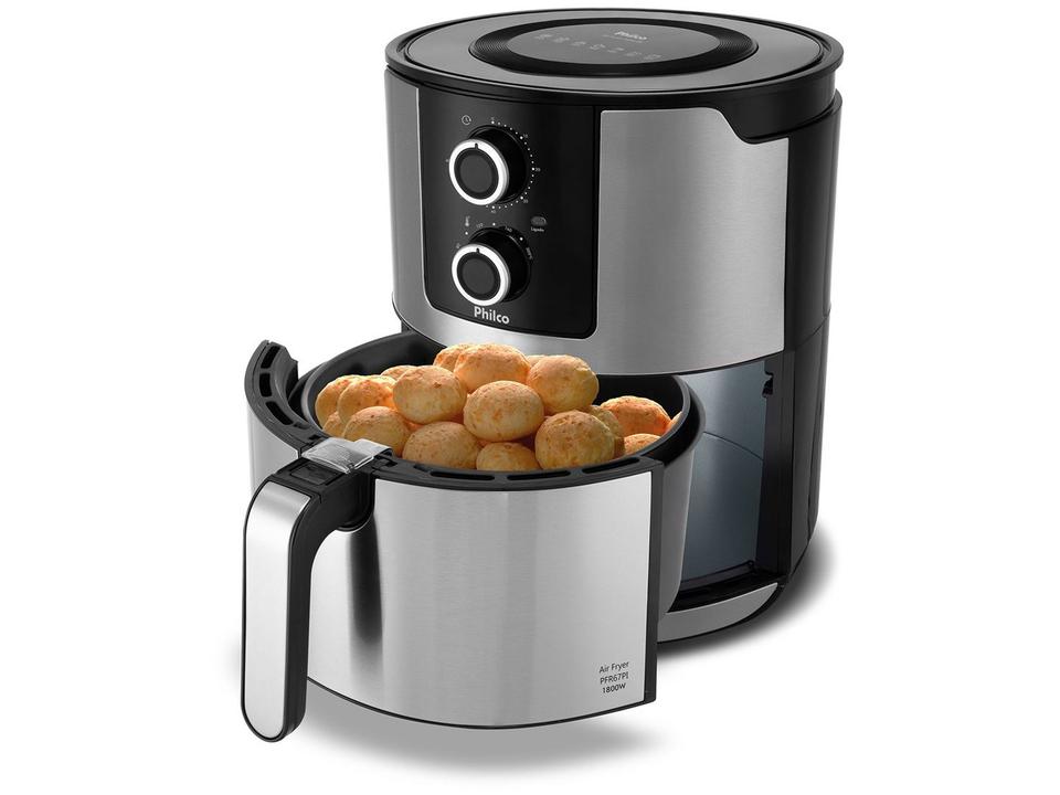 Fritadeira Elétrica sem Óleo/Air Fryer Philco Preto e Prata 6,1L - 5