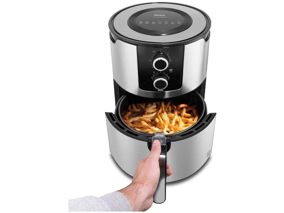 Fritadeira Elétrica sem Óleo/Air Fryer Philco Preto e Prata 6,1L - 6
