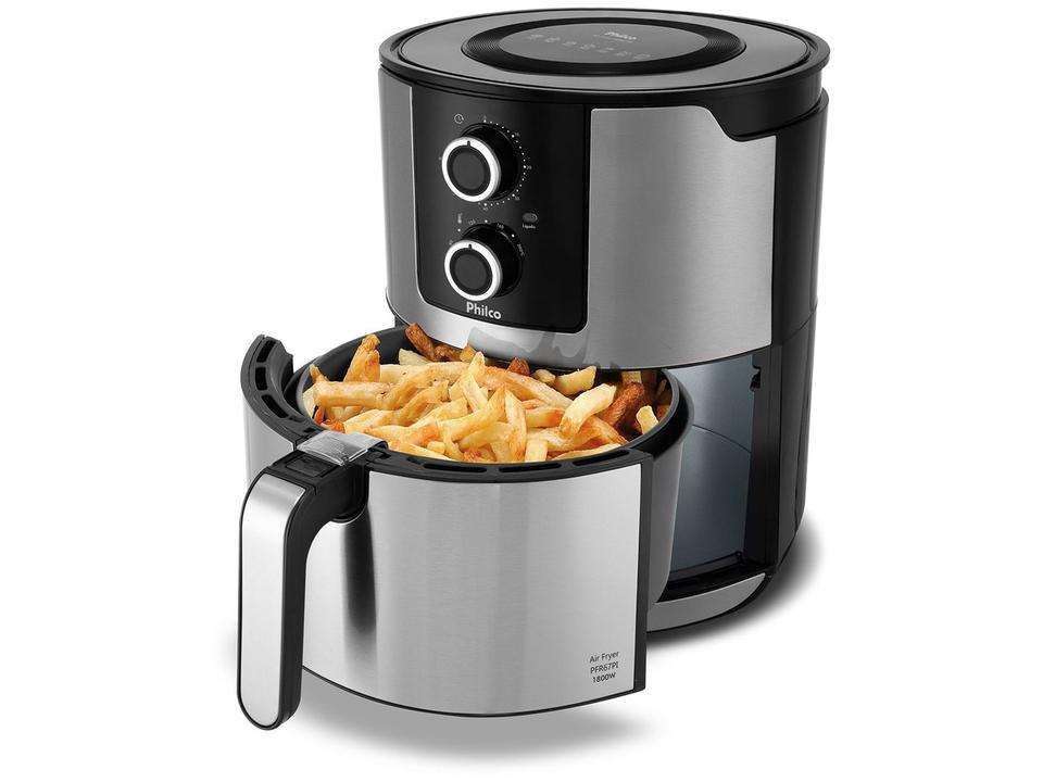 Fritadeira Elétrica sem Óleo/Air Fryer Philco Preto e Prata 6,1L - 4
