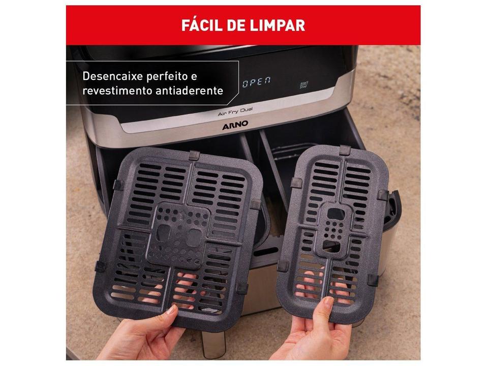 Fritadeira sem Óleo Airfryer Arno Dual 8,3L Inox Digital 1800W AFD2 - 7