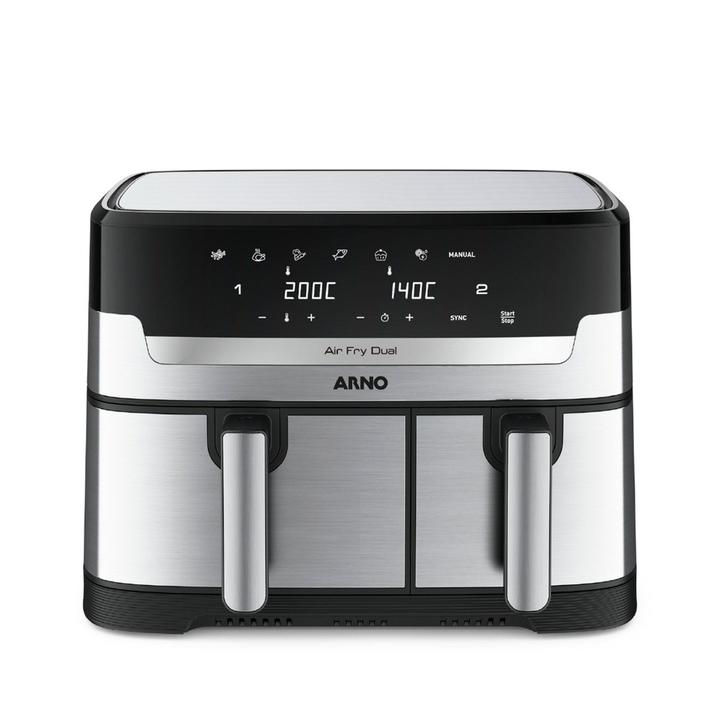 Fritadeira sem Óleo Airfryer Arno Dual 8,3L Inox Digital 1800W AFD2 - 1