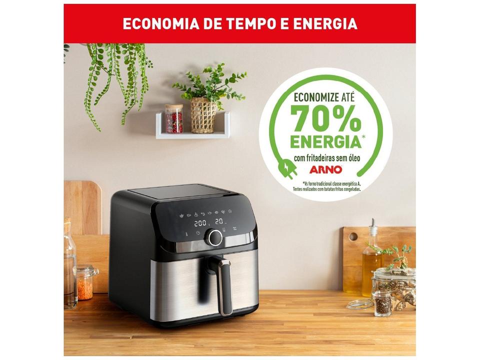 Fritadeira sem Óleo Airfryer Arno Mega 7,5L Digital Inox AFD7 - 7