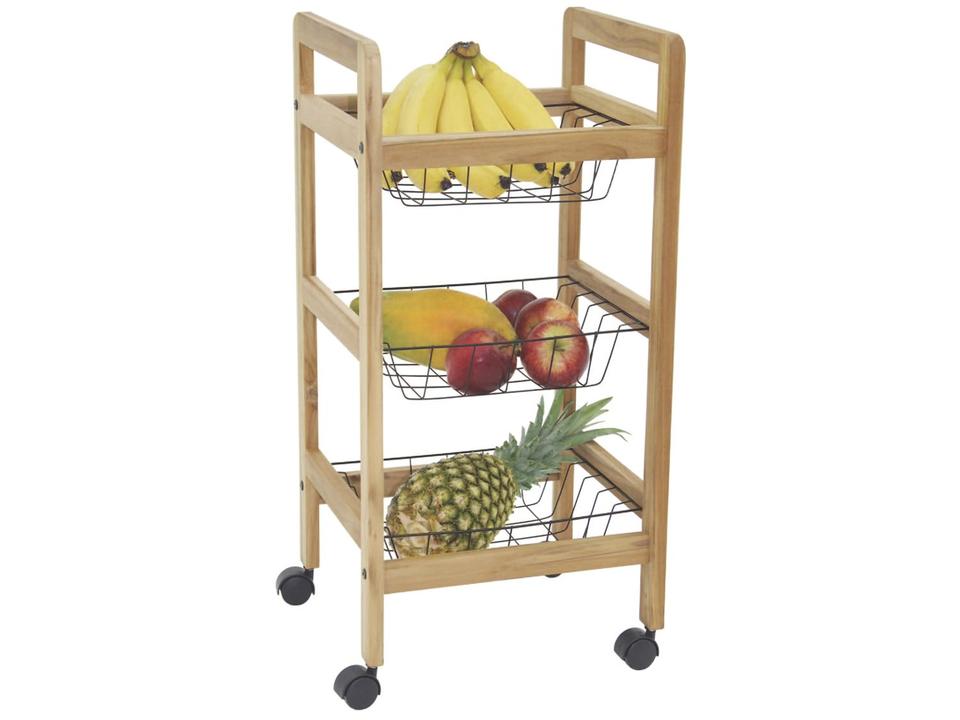 Fruteira de Chão de Madeira 3 Cestos Tramontina - 2