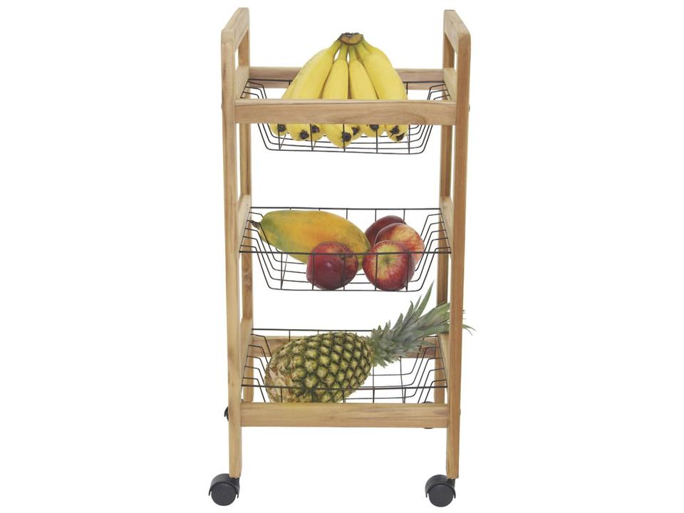 Fruteira de Chão de Madeira 3 Cestos Tramontina - 1