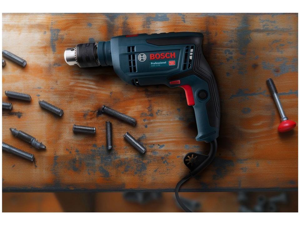 Furadeira de Impacto Bosch 750W 4 Peças GSB 13 RE Profissional - 1