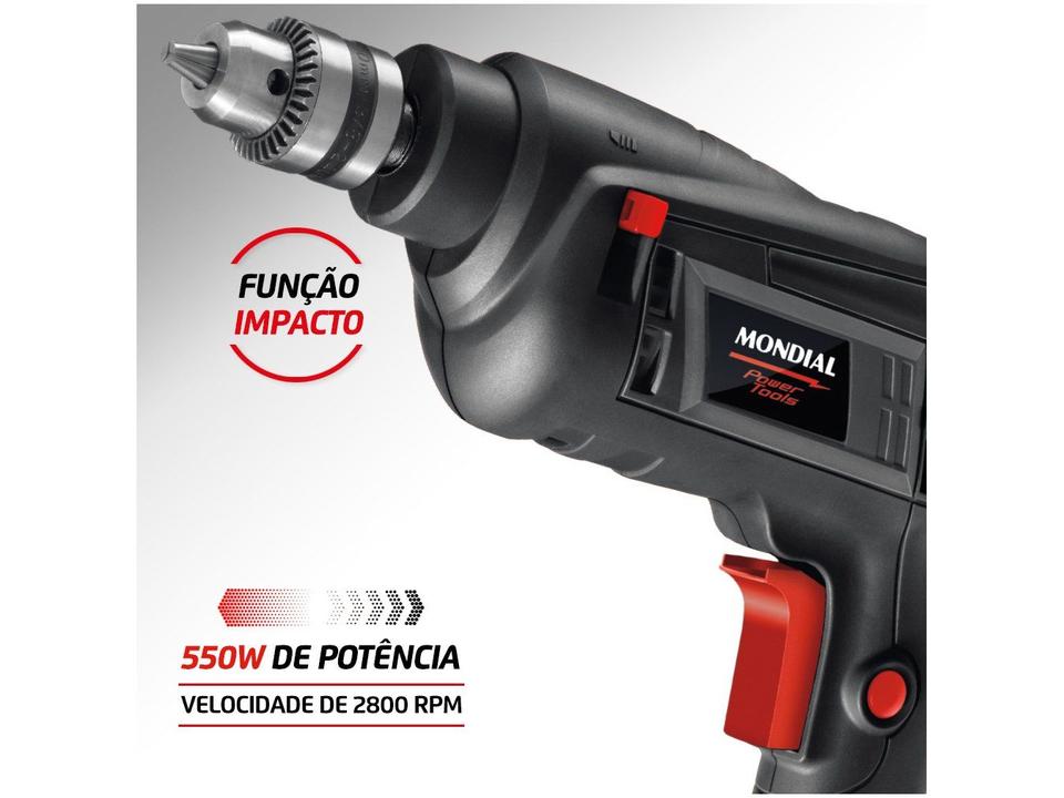 Furadeira de Impacto Mondial 550W 3/8” - 1