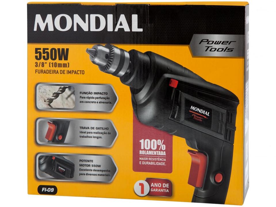 Furadeira de Impacto Mondial 550W 3/8” - 14