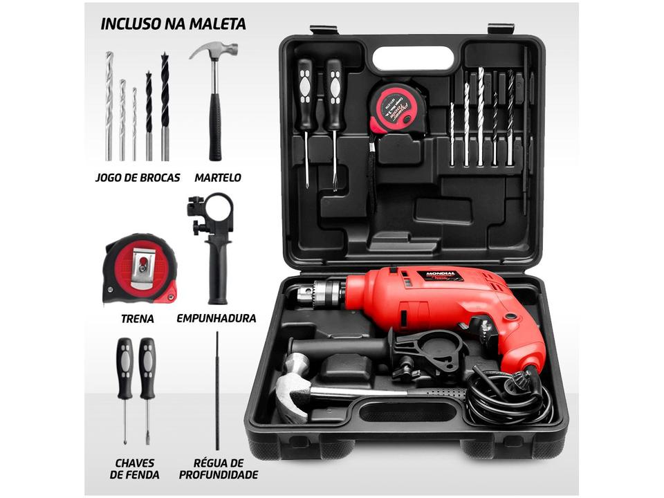 Furadeira de Impacto Mondial 650W 2 Velocidades - 3
