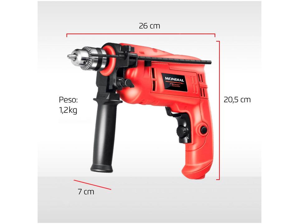 Furadeira de Impacto Mondial 650W 2 Velocidades - 5
