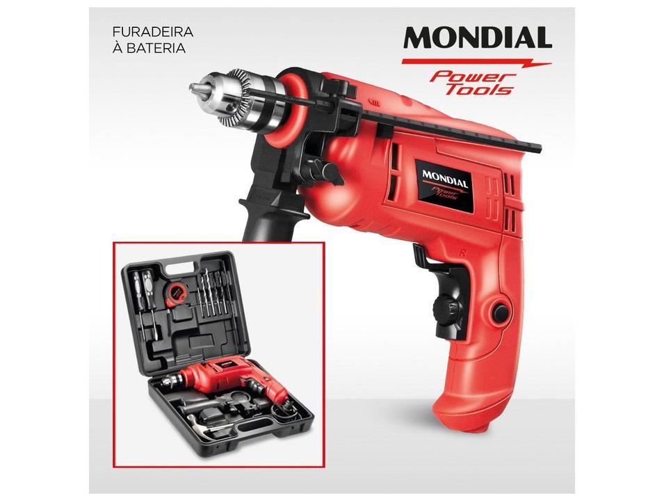Furadeira de Impacto Mondial 650W com Maleta 14 Peças NFFI-07M - 7