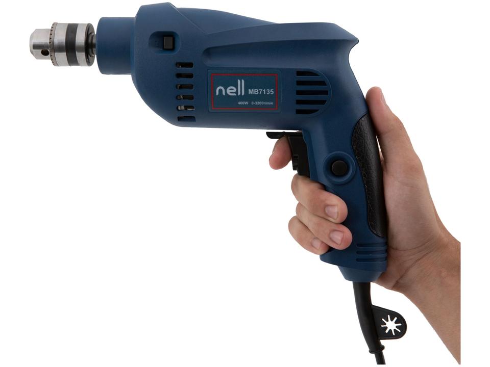 Furadeira de Impacto Nell 400W Velocidade Variável e Reversível 3/8” com Maleta 19 Peças MB7135 - 10