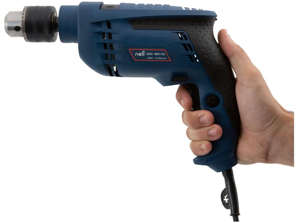 Furadeira de Impacto Nell 650W Velocidade Variável e Reversível 1/2” com Maleta 27 Peças MB713 - 10