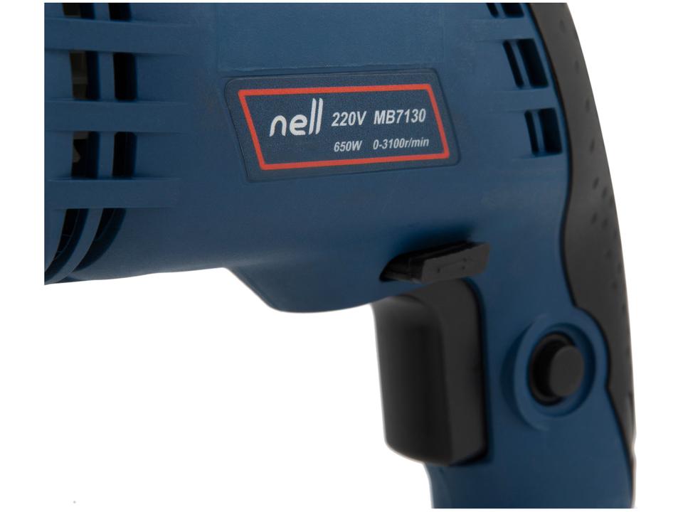 Furadeira de Impacto Nell 650W Velocidade Variável e Reversível 1/2” com Maleta 27 Peças MB7130 - 110 V - 7