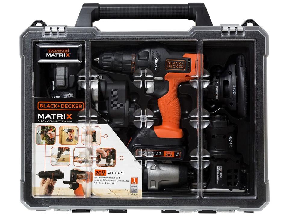 Furadeira e Parafusadeira Black+Decker a Bateria 15 peças MTX20K6A-BR - 9