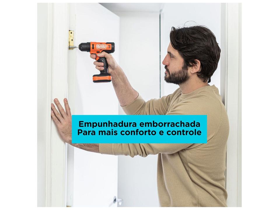 Furadeira e Parafusadeira de Impacto Black+Decker a Bateria 20 Peças BCD712VHD-BR - 3