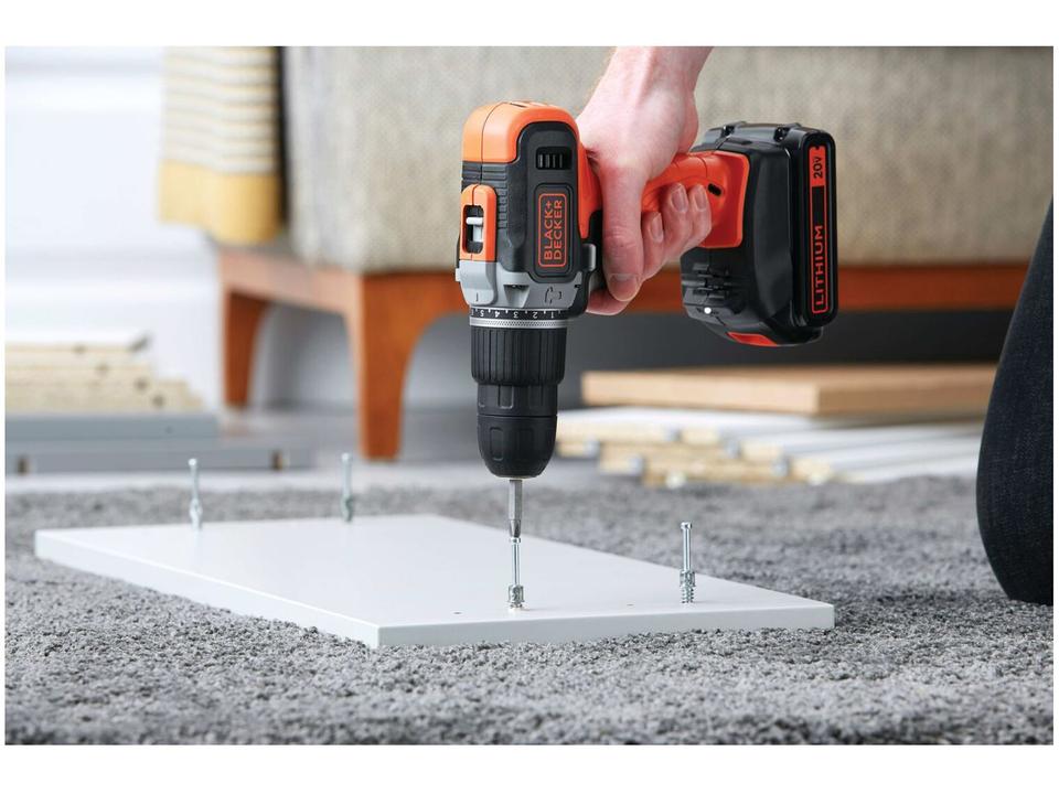 Furadeira e Parafusadeira de Impacto Black+Decker a Bateria 3 Peças 20V Max - 2