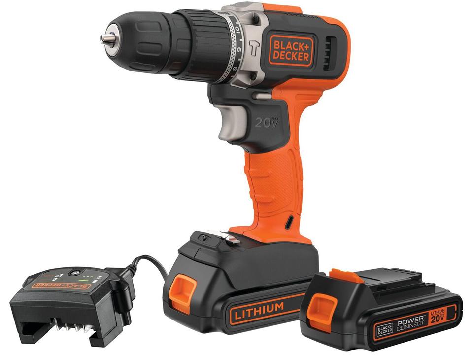 Furadeira e Parafusadeira de Impacto Black+Decker a Bateria 3 Peças 20V Max - 6