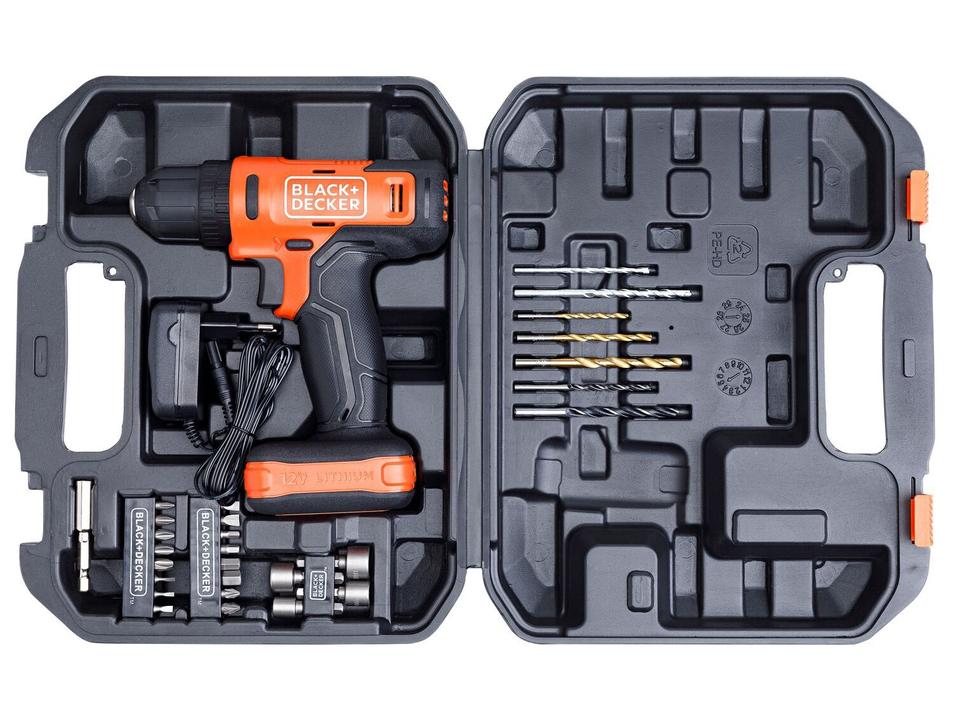 Furadeira e Parafusadeira de Impacto Black+Decker a Bateria 32 Peças BCD712VHDK-BR - 14