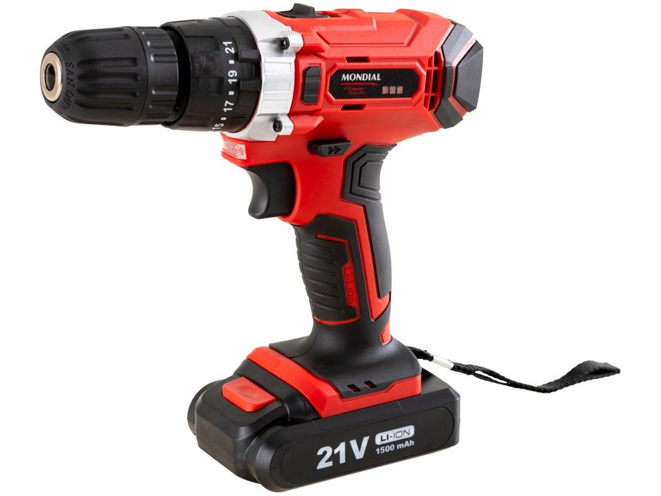 Furadeira e Parafusadeira de Impacto Mondial a Bateria 21V com Maleta Power Tools PF-09M - 6