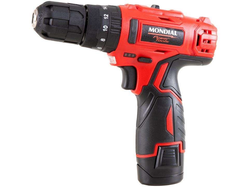 Furadeira e Parafusadeira de Impacto Mondial a Bateria com Maleta 15 peças PI-10MA - 2