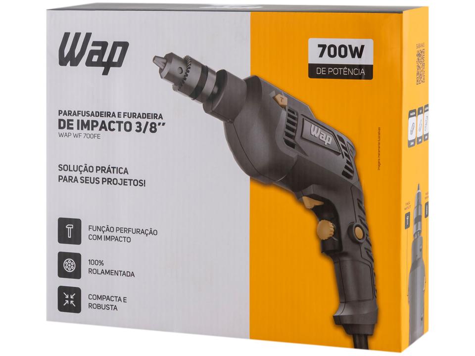 Furadeira e Parafusadeira de Impacto Wap 700W 2 Peças WF 700FE - 12