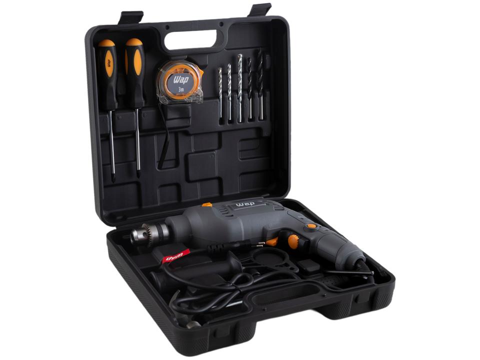 Furadeira e Parafusadeira de Impacto Wap 700W com Maleta 12 Peças WF 700K10 - 6