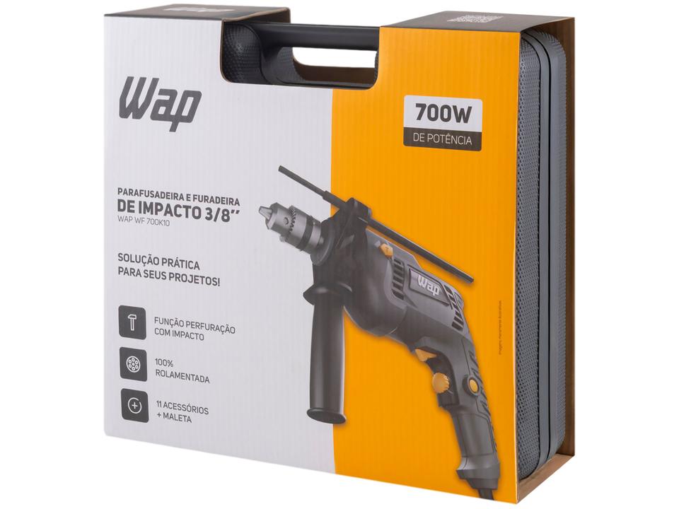 Furadeira e Parafusadeira de Impacto Wap 700W com Maleta 12 Peças WF 700K10 - 8
