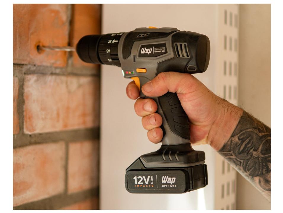 Furadeira e Parafusadeira de Impacto Wap a Bateria 12V 16 Peças BPFI 12K4 - 1