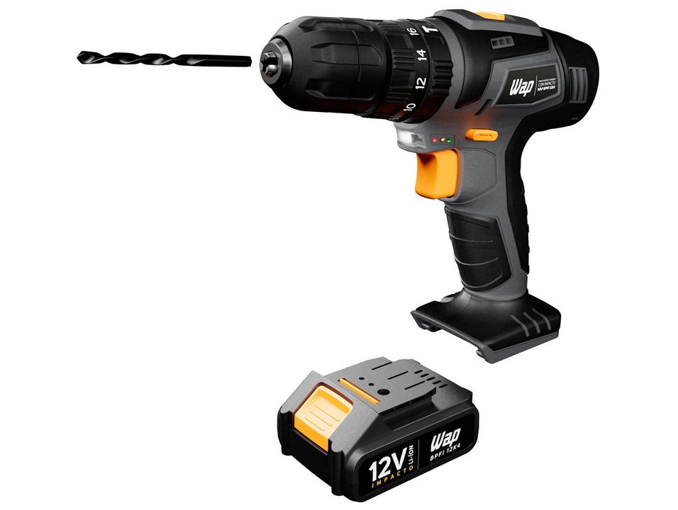 Furadeira e Parafusadeira de Impacto Wap a Bateria 12V 16 Peças BPFI 12K4 - 9