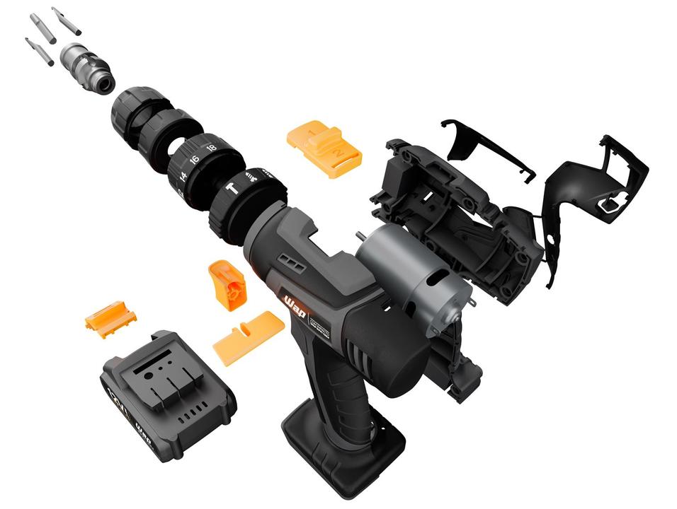 Furadeira e Parafusadeira de Impacto Wap a Bateria 12V 16 Peças BPFI 12K4 - 12