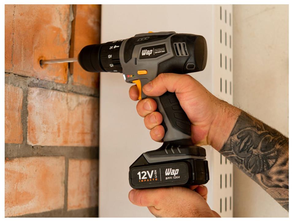 Furadeira e Parafusadeira de Impacto Wap a Bateria 12V 16 Peças BPFI 12K4 - 2