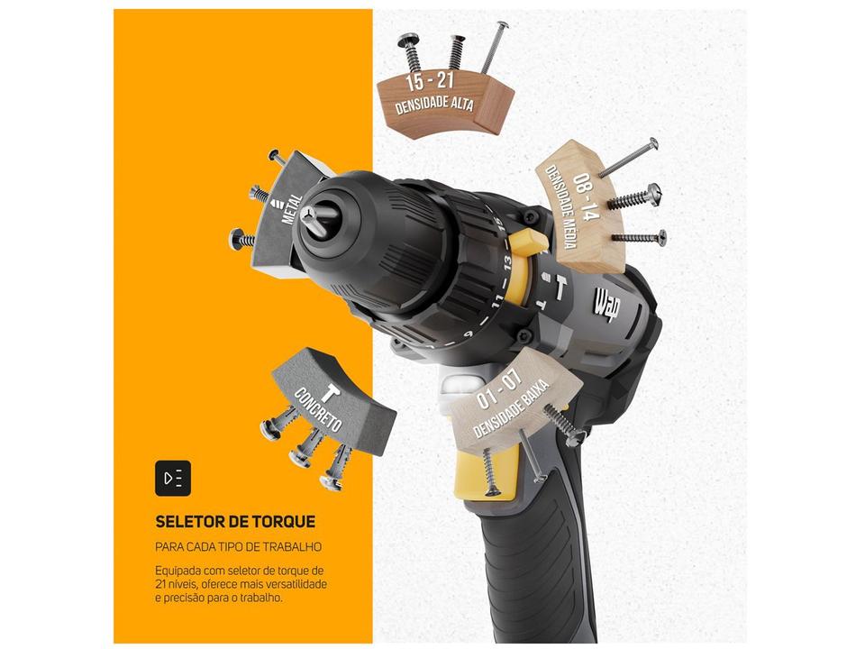 Furadeira e Parafusadeira de Impacto WAP a Bateria 1500 mAh com Maleta K21 ID01 - 18