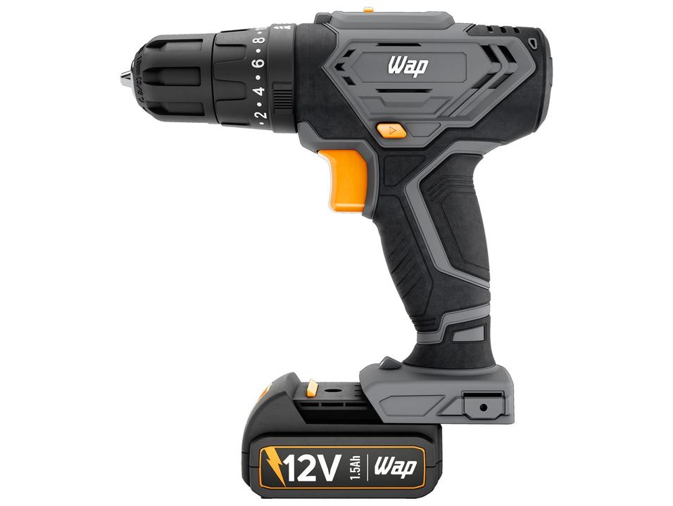 Furadeira e Parafusadeira  de Impacto WAP a Bateria com Maleta 15 Peças WF 12K4.2 - 6