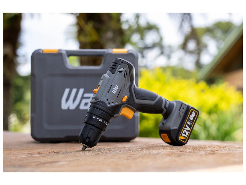 Furadeira e Parafusadeira  de Impacto WAP a Bateria com Maleta 15 Peças WF 12K4.2 - 1