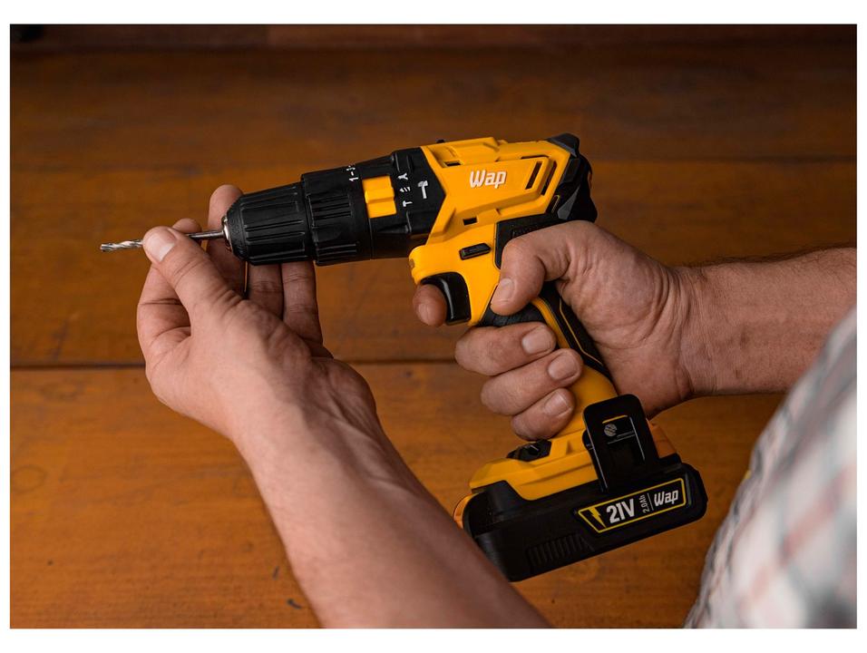 Furadeira e Parafusadeira de Impacto Wap a Bateria com Maleta 4 Peças K21 ID02 - 15
