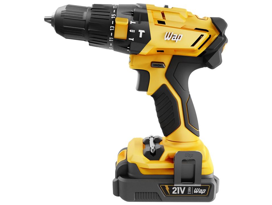 Furadeira e Parafusadeira de Impacto Wap a Bateria com Maleta 4 Peças K21 ID02 - 19