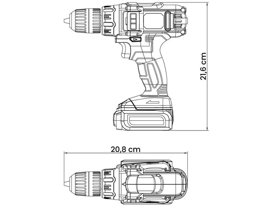 Furadeira e Parafusadeira Tramontina a Bateria 12V Peças 42383001 - 1