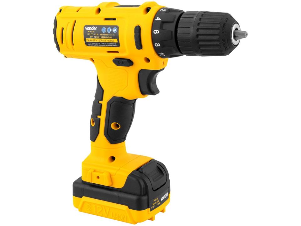 Furadeira e Parafusadeira Vonder a Bateria 12V com Maleta 18 Peças PFV 120 - 5