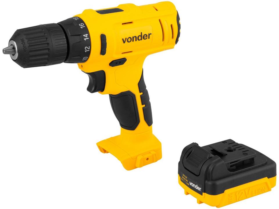 Furadeira e Parafusadeira Vonder a Bateria 12V com Maleta 18 Peças PFV 120 - 6
