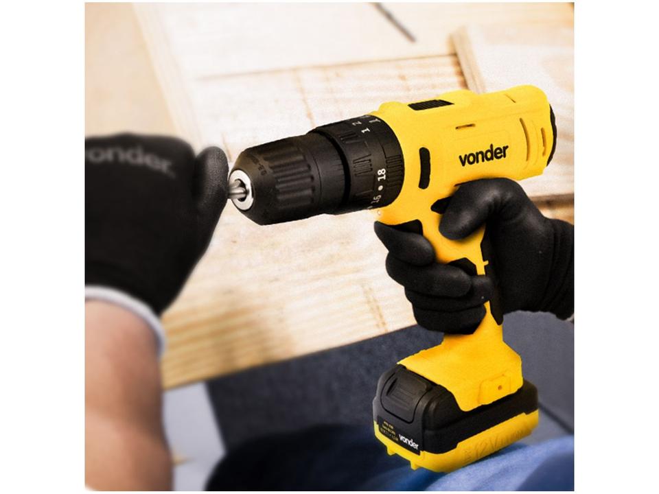 Furadeira e Parafusadeira Vonder a Bateria 12V com Maleta 18 Peças PFV 120 - 13