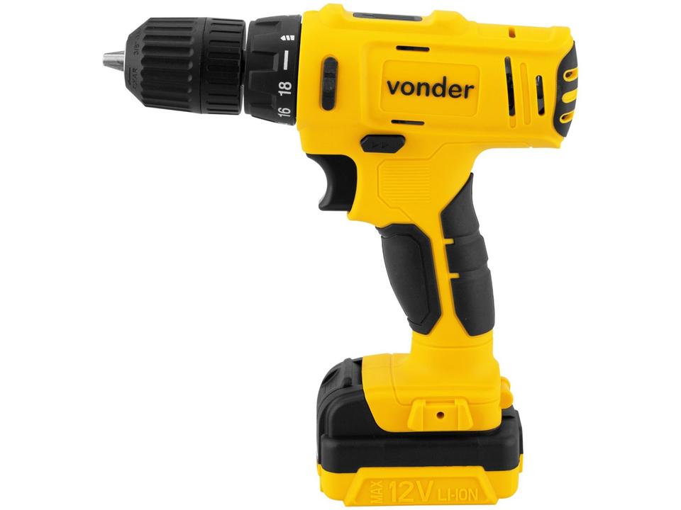 Furadeira e Parafusadeira Vonder a Bateria 12V com Maleta 18 Peças PFV 120 - 4