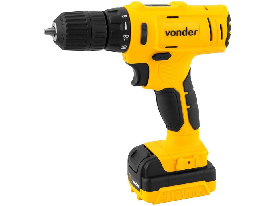 Furadeira e Parafusadeira Vonder a Bateria 12V com Maleta 18 Peças PFV 120 - 1