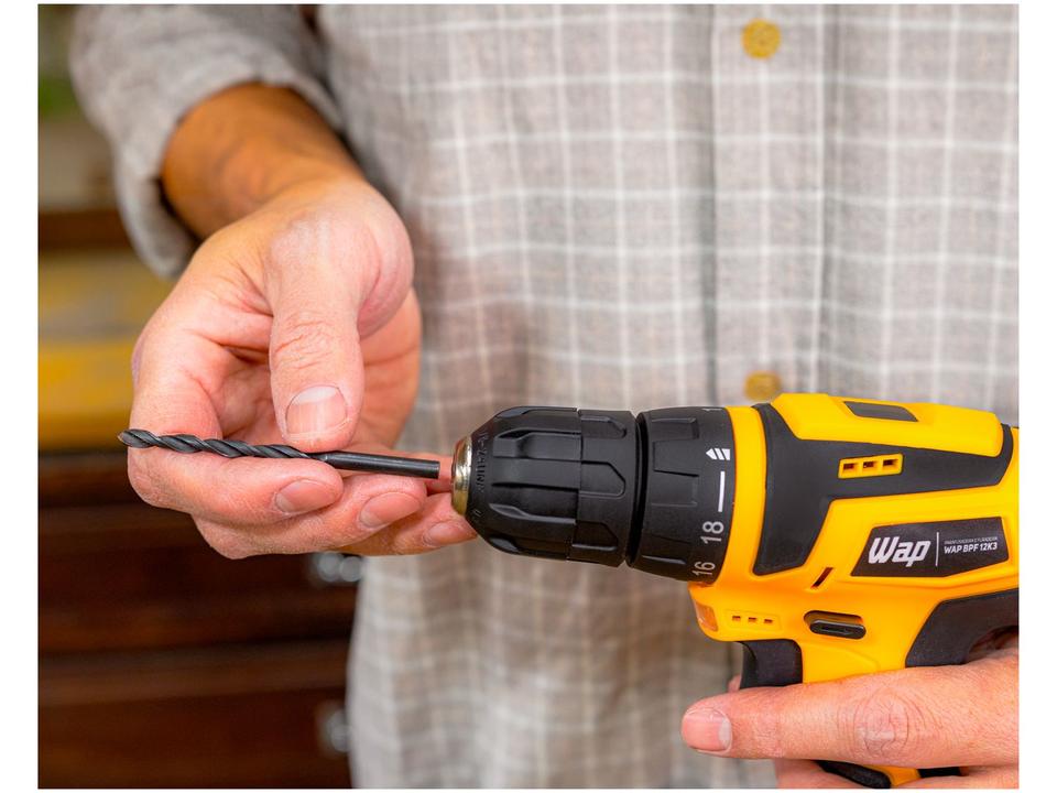 Furadeira e Parafusadeira Wap a Bateria 12V com Maleta 13 Peças BPF 12K3 - 20