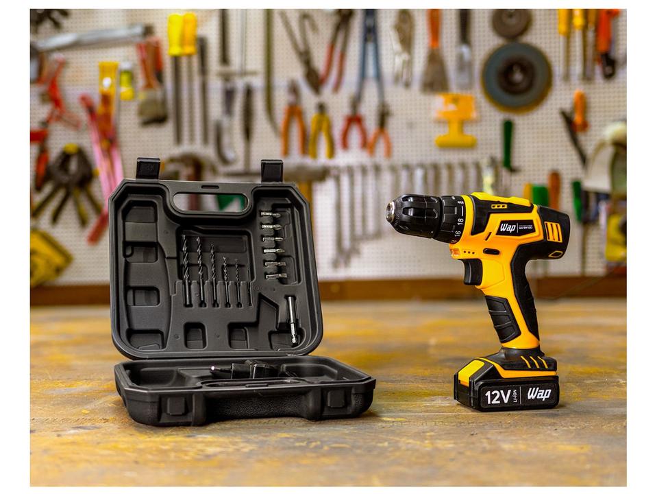 Furadeira e Parafusadeira Wap a Bateria 12V com Maleta 13 Peças BPF 12K3 - 16