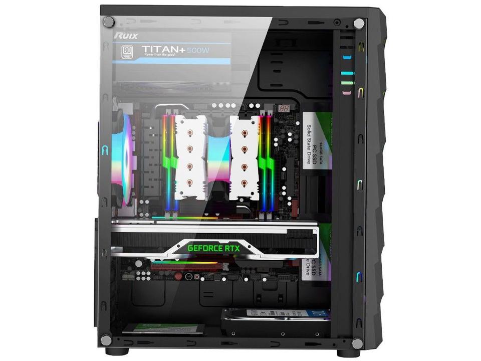 Gabinete Gamer Hayom GB1711 RGB ATX Preto - 1