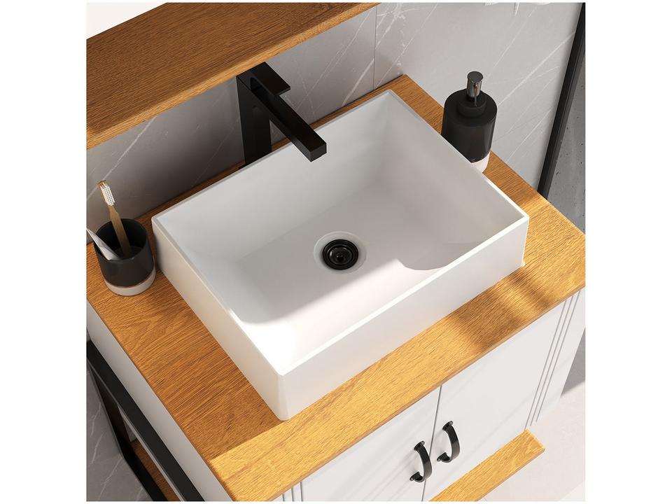 Gabinete para Banheiro Aéreo com Espelheira 4 Portas Móveis Bechara Londres - 3