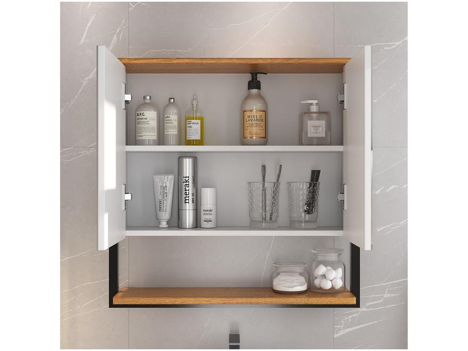 Gabinete para Banheiro Aéreo com Espelheira 4 Portas Móveis Bechara Londres - 2